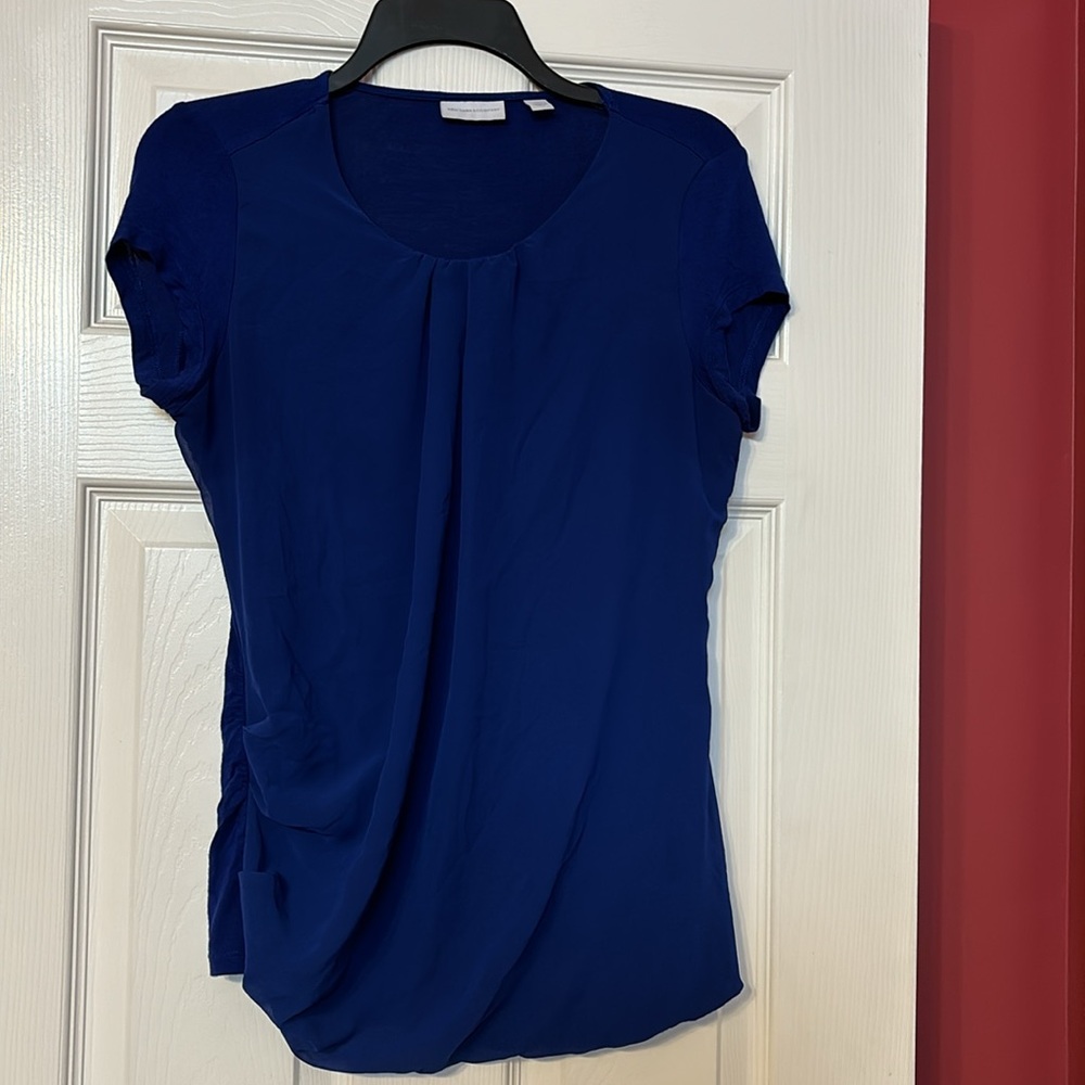 New York & company cobalt blue dress shirt size xtra small